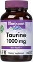 Bluebonnet Beslenme Taurine 1000 mg, Nervous System Health*, Non-GMO, Vegan, Kosher Sertifikalı, Gluten-Free, Soy-Free, 50 Sebze Kapsülleri, 50 Hizmet