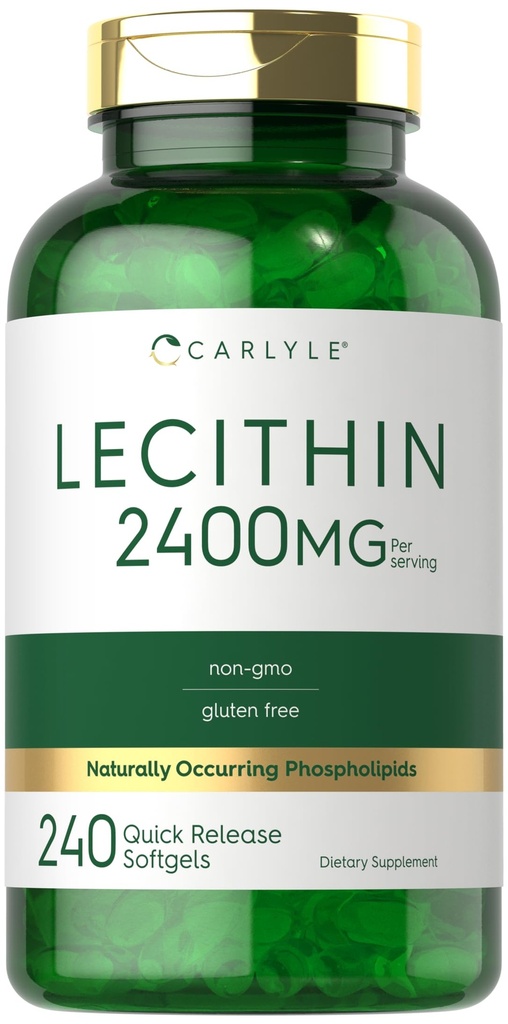 Carlyle Lecithin Supplement | 2400 mg | 240 Softgel Capsules | Doğal-Occuring Phospholipid | Non-GMO, Gluten Free
