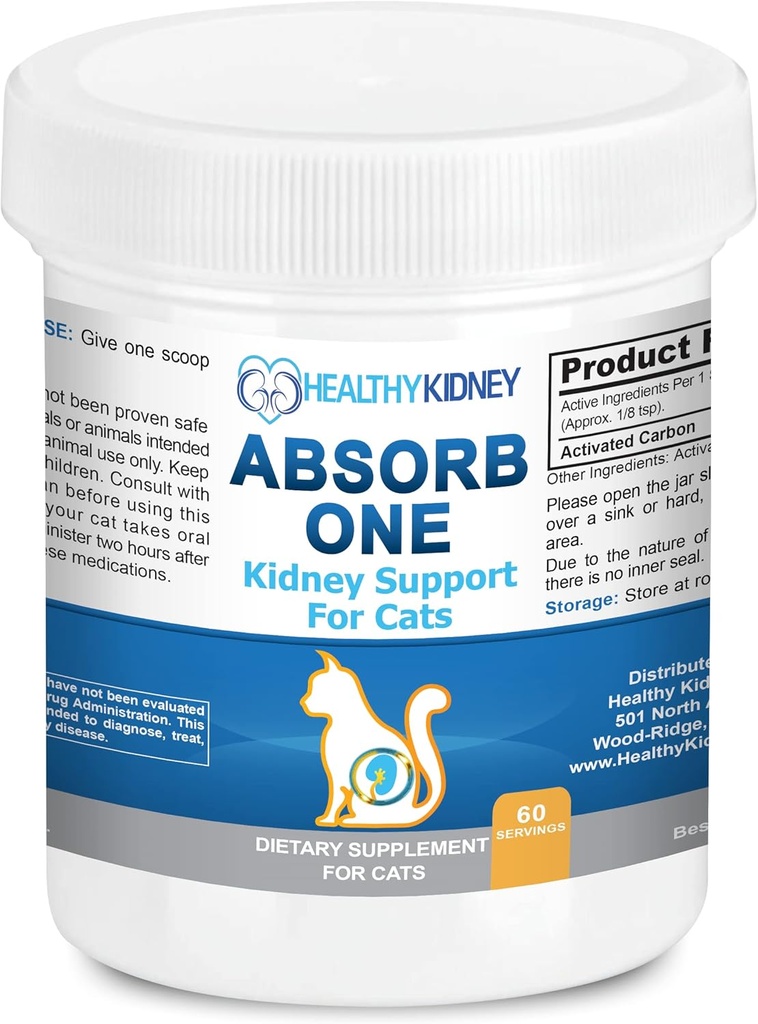 Cat Kidney, Cats'teki Normal Kidney Fonksiyonlu için Supplement for Normal Kidney Function in Cats. Natural Feline Kidney Cleanse Take with Any Kidney Cat Food. Vet-Formated 1/8 TSP a Day 60 Hizmet: Absorb One