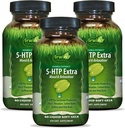 Irwin Naturals Double Potency 5-HTP Ekstra - 60 Sıvı Soft-Gels, 3 Paket - Rahatlama ve Serotonin Üretimi - 90 Toplam Hizmetler
