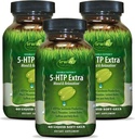 Irwin Naturals Double Potency 5-HTP Ekstra - 60 Sıvı Soft-Gels, 3 Paket - Rahatlama ve Serotonin Üretimi - 90 Toplam Hizmetler