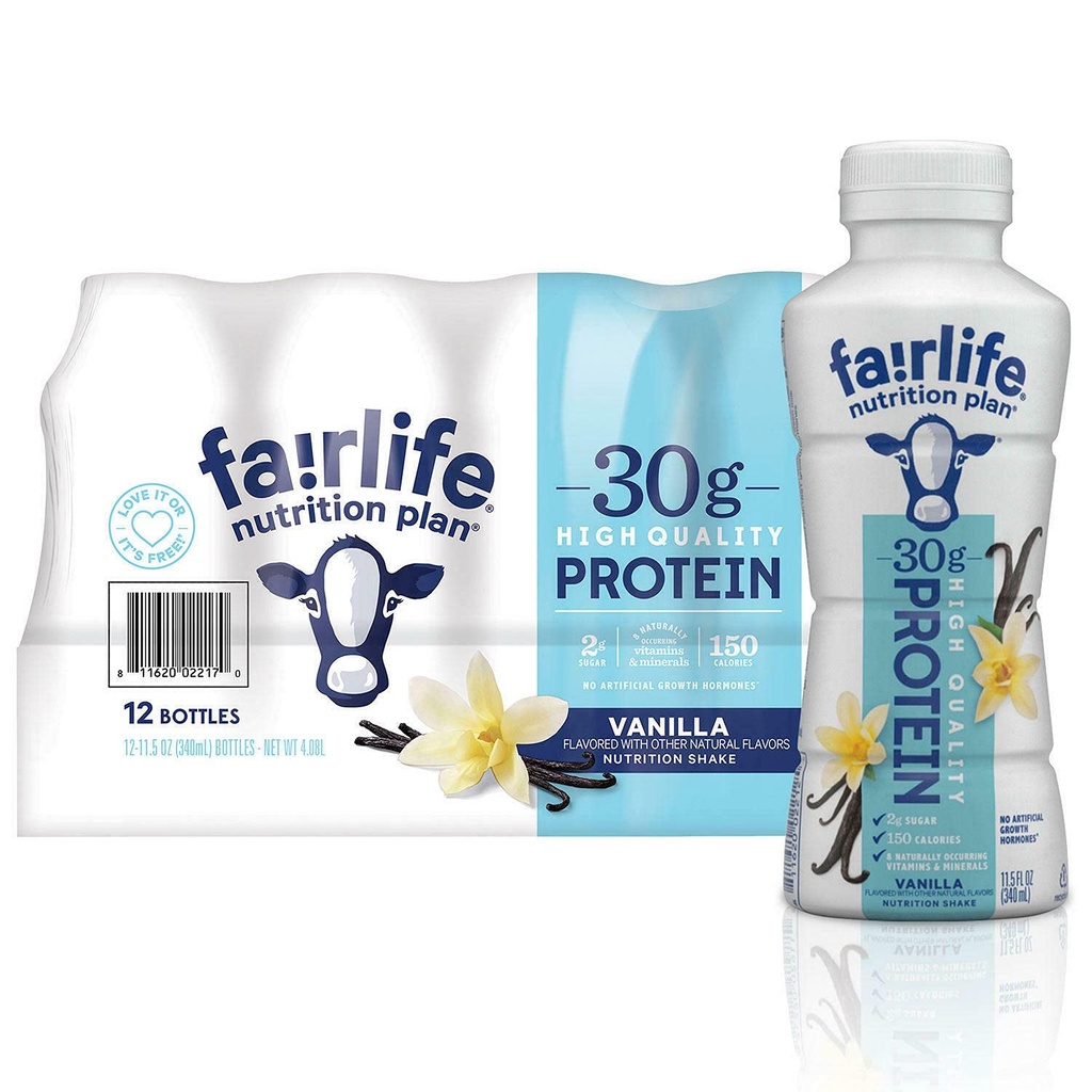 Fair Life Beslenme Planı Yüksek Protein Sıvı Shake, Vanilla, 11.5 Fl Oz, 12