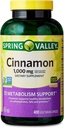Spring Valley Cinnamon Diyeter Supplement, 1000 mg, 400 Kont
