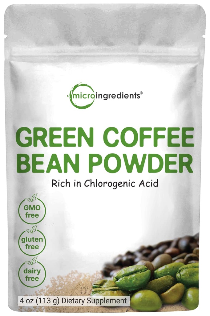Pure Green Coffee Bean Extract, 4 Ounce, Filler Doğal Caffeine, Green Coffee Bean Fat Burn Supplement ile %50 Klorojenik asit, Destekler Metabolism ve Kilo Yönetimi, Vegan Dostu Dostu Dostu Dostum