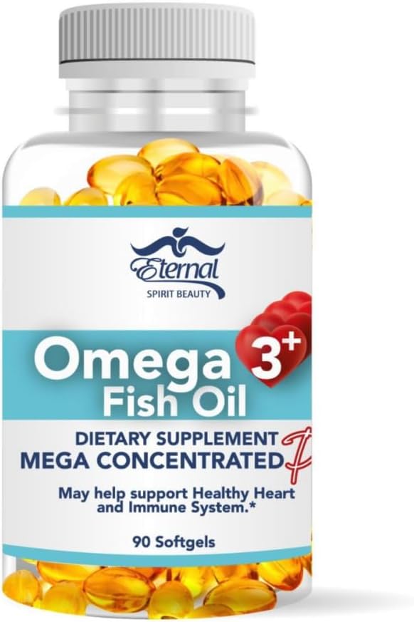 Αιώνια Ομορφιά του Πνεύματος Ωμέγα-3 Fish Oil – Συμπλήρωμα υψηλής ισχύος EPA & DHA για την υποστήριξη καρδιάς, εγκεφάλου και ανοσοποιητικού – Mega συμπυκνωμένη Φόρμουλα – 60 Softgels