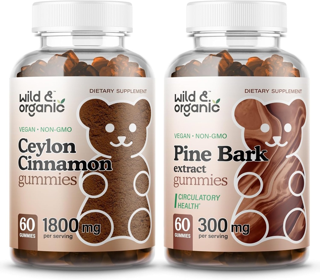 Άγρια & οργανικά Ceylon Κανέλα Gummies & Pine Bark Gummies