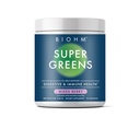 BIOHM Super Greens, Green Superfood Powder (8.5 Oz, 30 Servings) Αντιοξειδωτική Veggie Powder & Smoothie Mix, 34 Superfoods & Spirulina, Digestive Enzymes, Πρεβιοτικά και Προβιοτικά, Μικτή Γεύση Berry