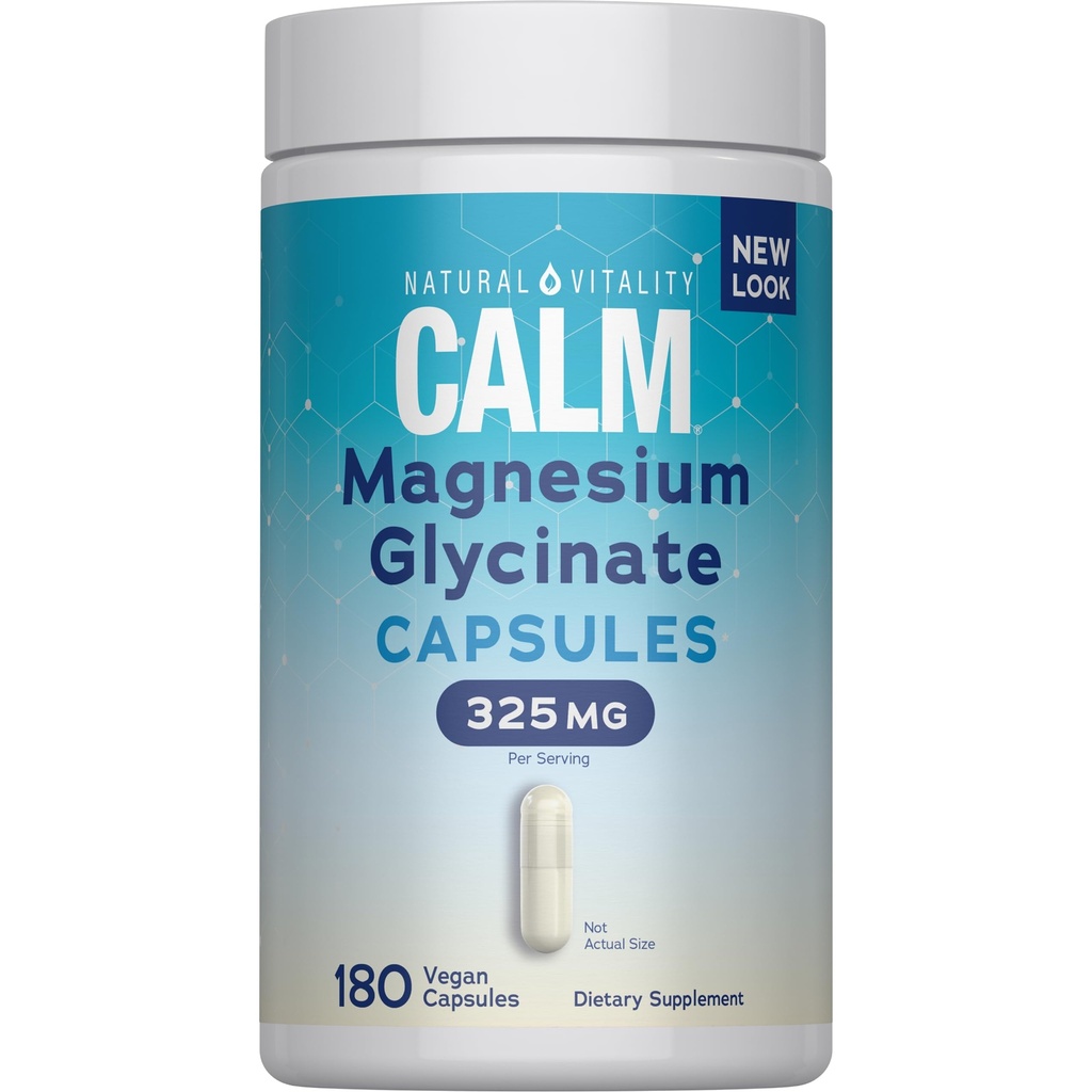 Doğal Vitality Calm, Magnezyum Glycinate Supports Bone, Muscle, Heart, & Nerve Health, Non-GMO, Vegan, Gluten Free 180ct