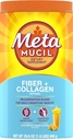 Metamucil Daily Fiber + Collagen, Psyllium Husk Toz, Plant Based Fiber Supplement, Sugar-Free with Stevia, 3-in-1 Fiber Supplement for Digestive Health, Orange Flavored, 90 Doses