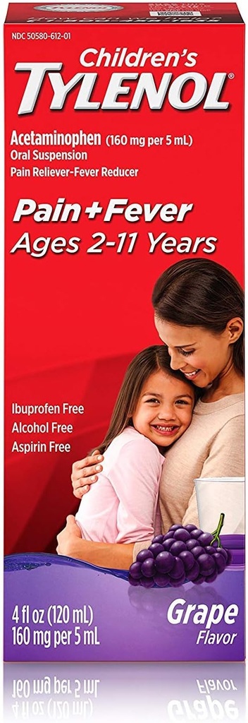 TYLENOL Çocuk Oral Suspension Grape Outlet Flavor 4 oz