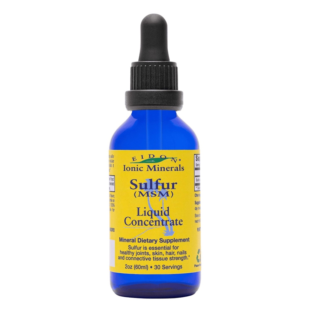 Eidon Ionic Minerals Sıvı Sulfur Yoğun - Ionic MSM Sulfur Drops Supplement, Supports Smooth Skin & Glossy Saç, Hiçbir Preservatif veya Katkı - 2 Oz Şişe