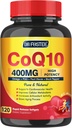 CoQ10 400 mg SoftGels COQ10 - CQ10 Coenzyme Q10 Supplement, Plus PQ, Omega 3 ve Vitamin E, Kalp ve Hücre Enerji için, 120 Hizmet