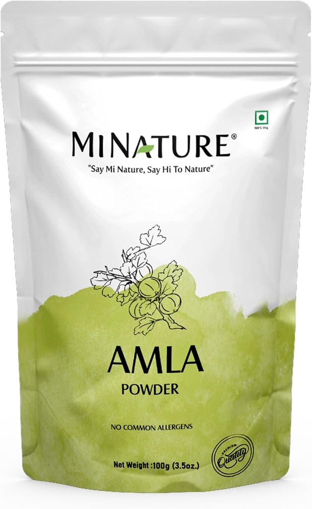Minature 100% Pure Amla Toz 100g (3.5 oz) | Doğal Vitamin C Zengin Hindistan Gooseberry Toz | Saç Bakımı için Geleneksel Superfood / Skin Health & Immune Support