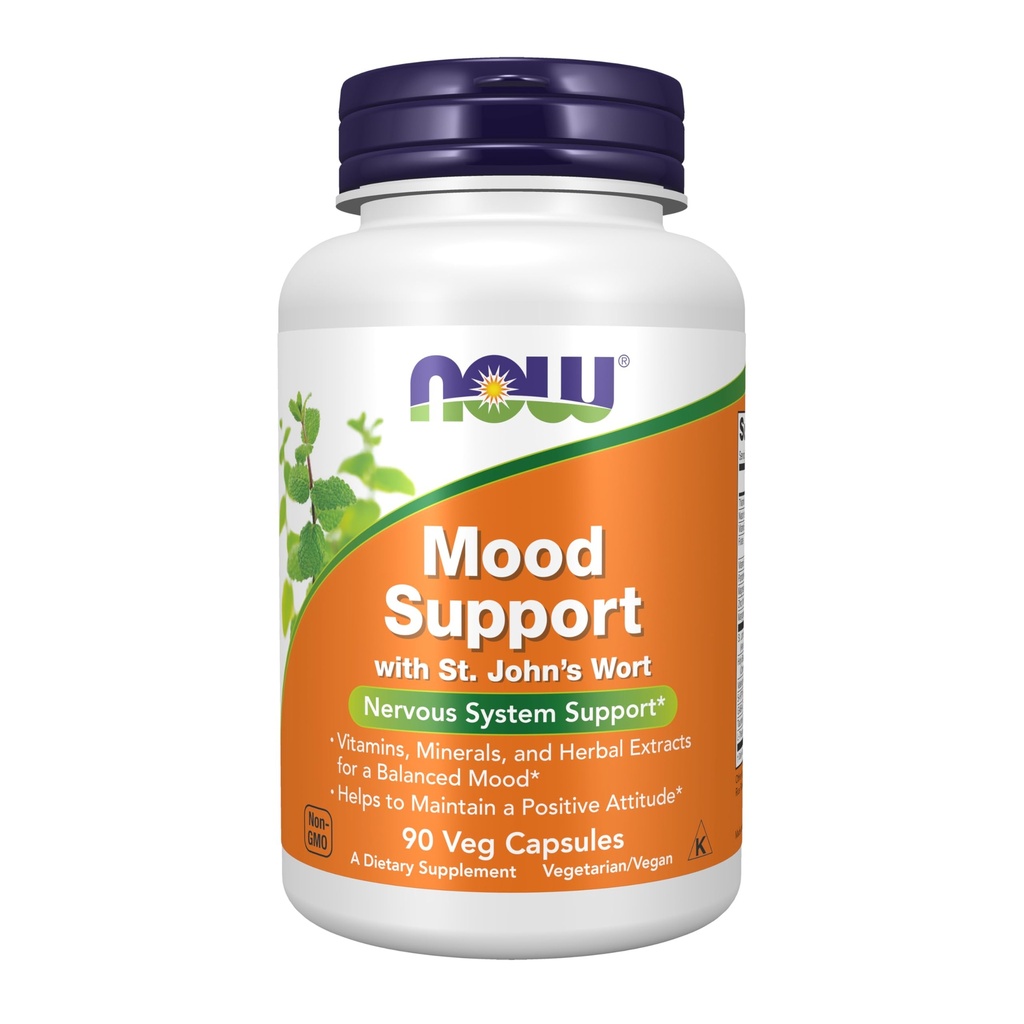 NOW Supplements, Mood Support with St. John's Wort, Nutrient and Herbal Extracts, 90 Veg Capsules