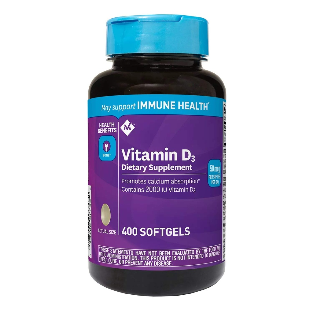 Member's Mark Vitamin D3 50 mcg (2000 IU) Dietary Supplement (400 ct.)