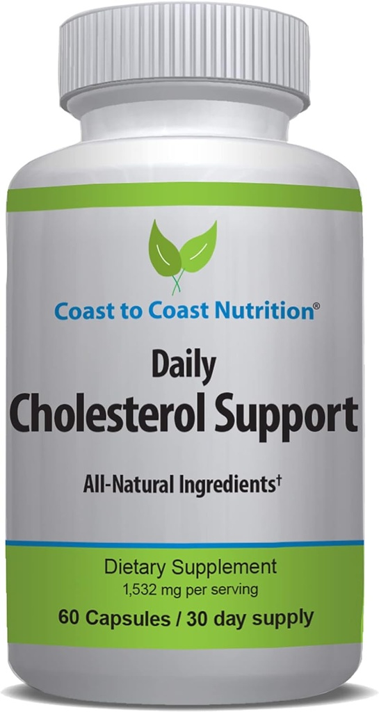 Cholesterol Support Supplement - Support Cardiovascular & Artery Performance, Target Bad LDL Levels & Plaqueuba Buld-Up - Circulation & Blood Flow - 60 Capsules