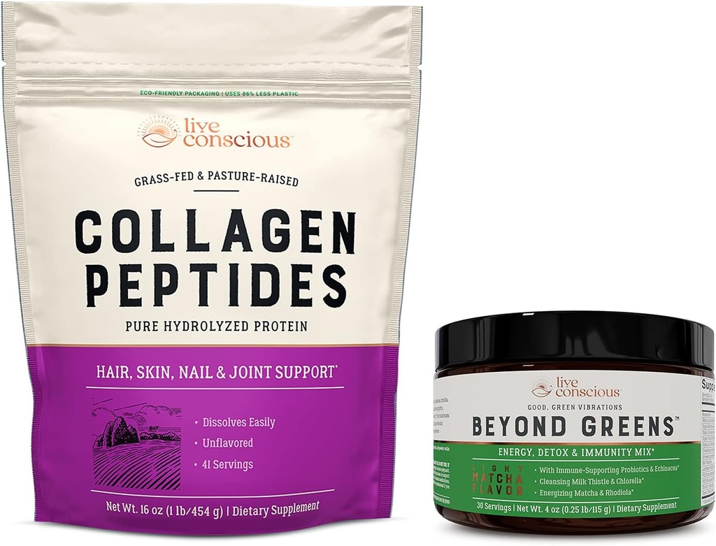 Collagen, & Beyond Greens | Saç, Skin, Nail ve Ortak Destek + Immune Boost, Detox, & Energy