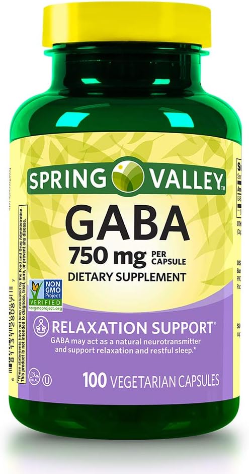 Spring Valley Gaba 750 mg Rahatlama Desteği, 100 Capsules