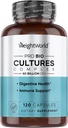 KiloWorld Bio Cultures Kompleksi - Kadınlar ve Erkekler için Probiyotik - Üçüncü Parti Lab Test Edildi - 120 Vegan Capsules (2 Ay Supply) - 20 Probiyotik Strains - Vegan, Non-GMO & Gluten-Free-Free-GMO & Gluten-Free Lab