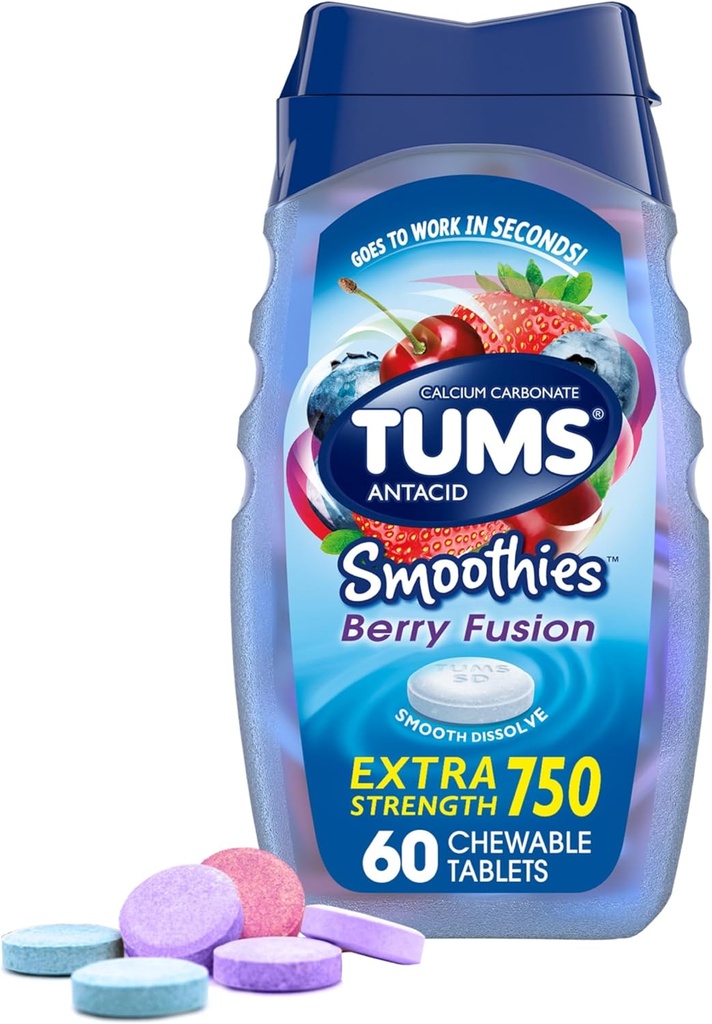 TUMS Antacid Smoothies Berry Fusion Tabletleri 60 Kont