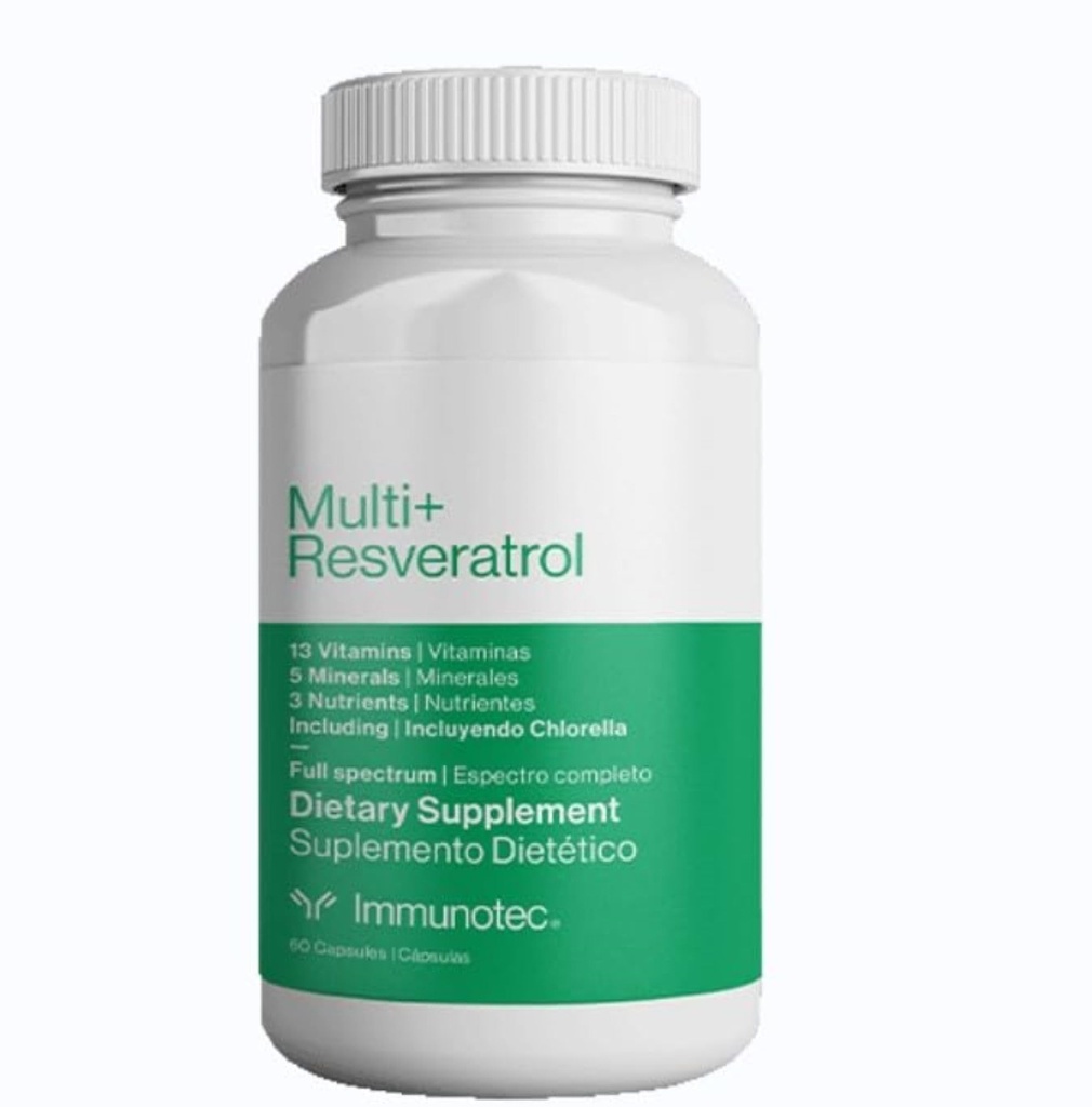 Immunotec - Multi+ Resveratrol - Full Spectrum Diyeter Supplement - 13 Vitamin, 5 Minerals, 3 Nutrients with Chlorellaella