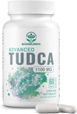 Συμπληρώματα ήπατος TUDCA 1100mg, 3ο μέρος δοκιμασμένο υπερσύγχρονης αντοχής συμπλήρωμα αλατιού TUDCA, υποστήριξη ήπατος για το συκώτι καθαρισμού Detox και επισκευής, 60 κάψουλες