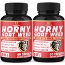 BMVINVOL (2 Packs) Horny Goat Weed Capsules with Maca, Tribulus, Ginseng. Ashwagandha,Tongkat Ali - 8in-1 for Support Energy Levels