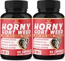 BMVINVOL (2 Packs) Horny Goat Weed Capsules with Maca, Tribulus, Ginseng. Ashwagandha,Tongkat Ali - 8in-1 for Support Energy Levels