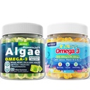 Vegan Omega 3 Gummies 1 Pack + Sugar Free Omega 3 Gummies for Kids 2 Pack