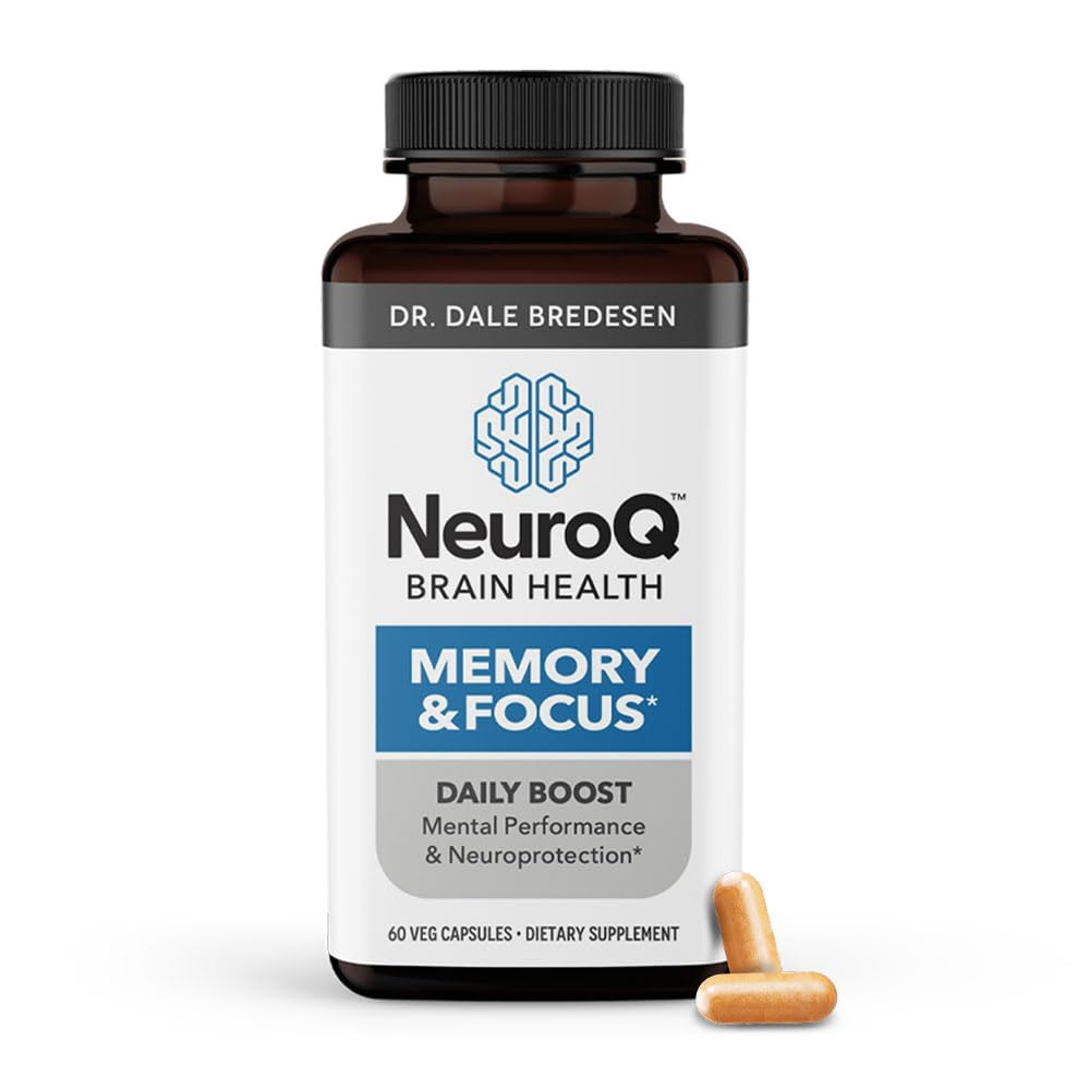 NöroQ Memory & Focus - Bilişsel Performans ve Sağlıklı Beyin Fonksiyonu - Dr. Dale Bredesen - Gotu Kola Ginkgo Phosphatidylserine Kahve Meyve & Propolis - 60 Capsules