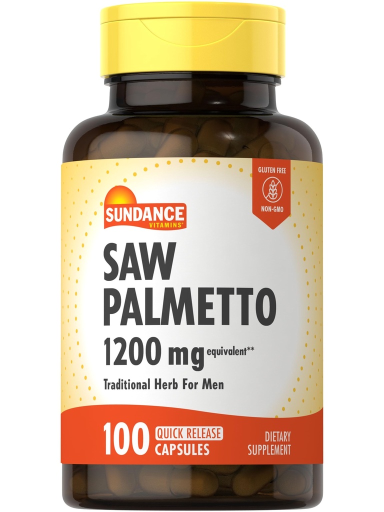 Sundance Saw Palmetto erkekler için 1200 mg | 100 Hızlı Yayın Kapsülleri | No-GMO & Gluten Free Supplement Supplement