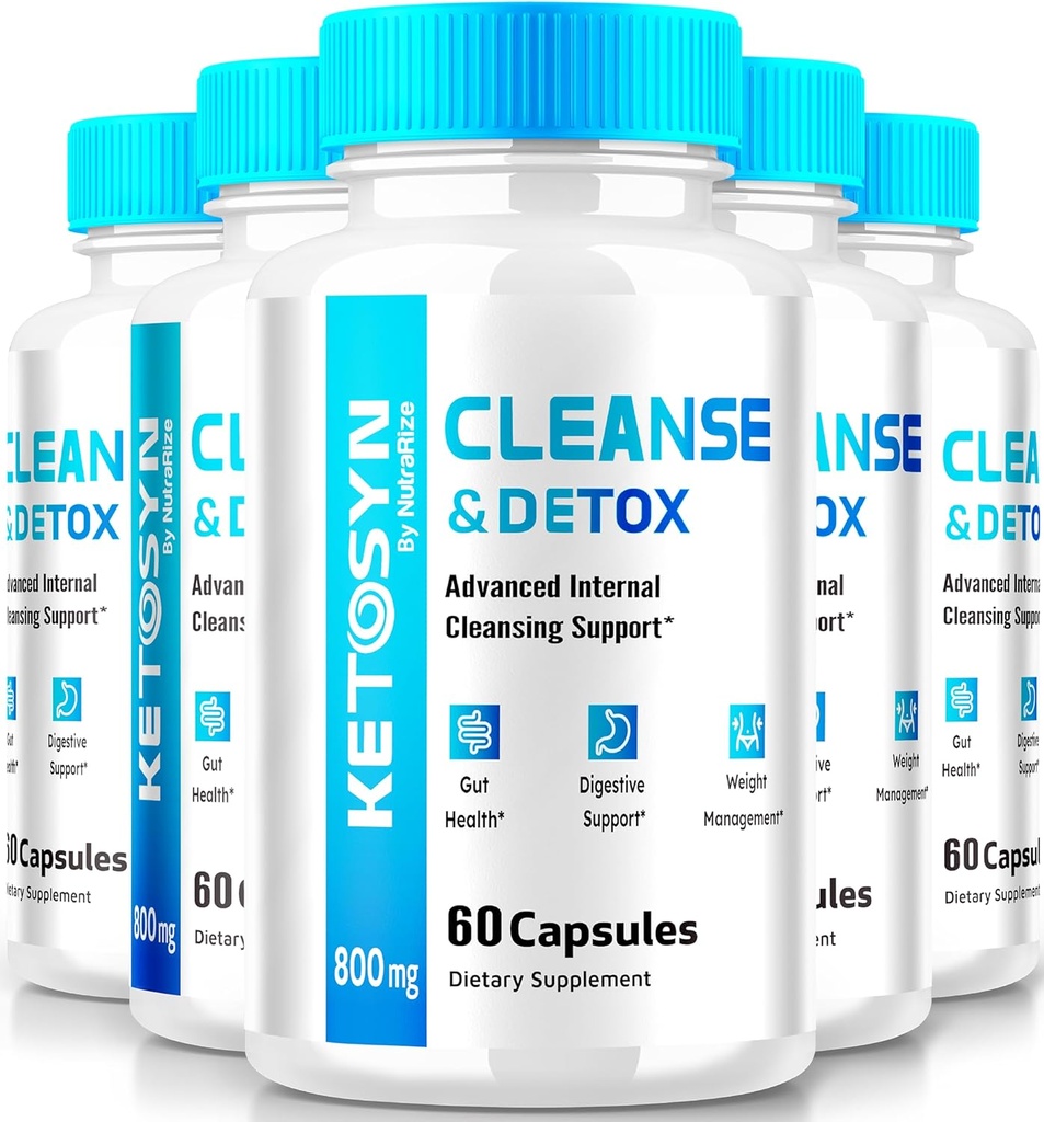 (5 Pack) Ketosyn Cleanse & Detox Capsules, Gelişmiş Kilo Kaybı için Ketosyn Pills, Maksimum Güçlü Keton Desteği Tamam, Keto Syn Internal Cleansing Pastillas Yorumlar (300 Capsules)