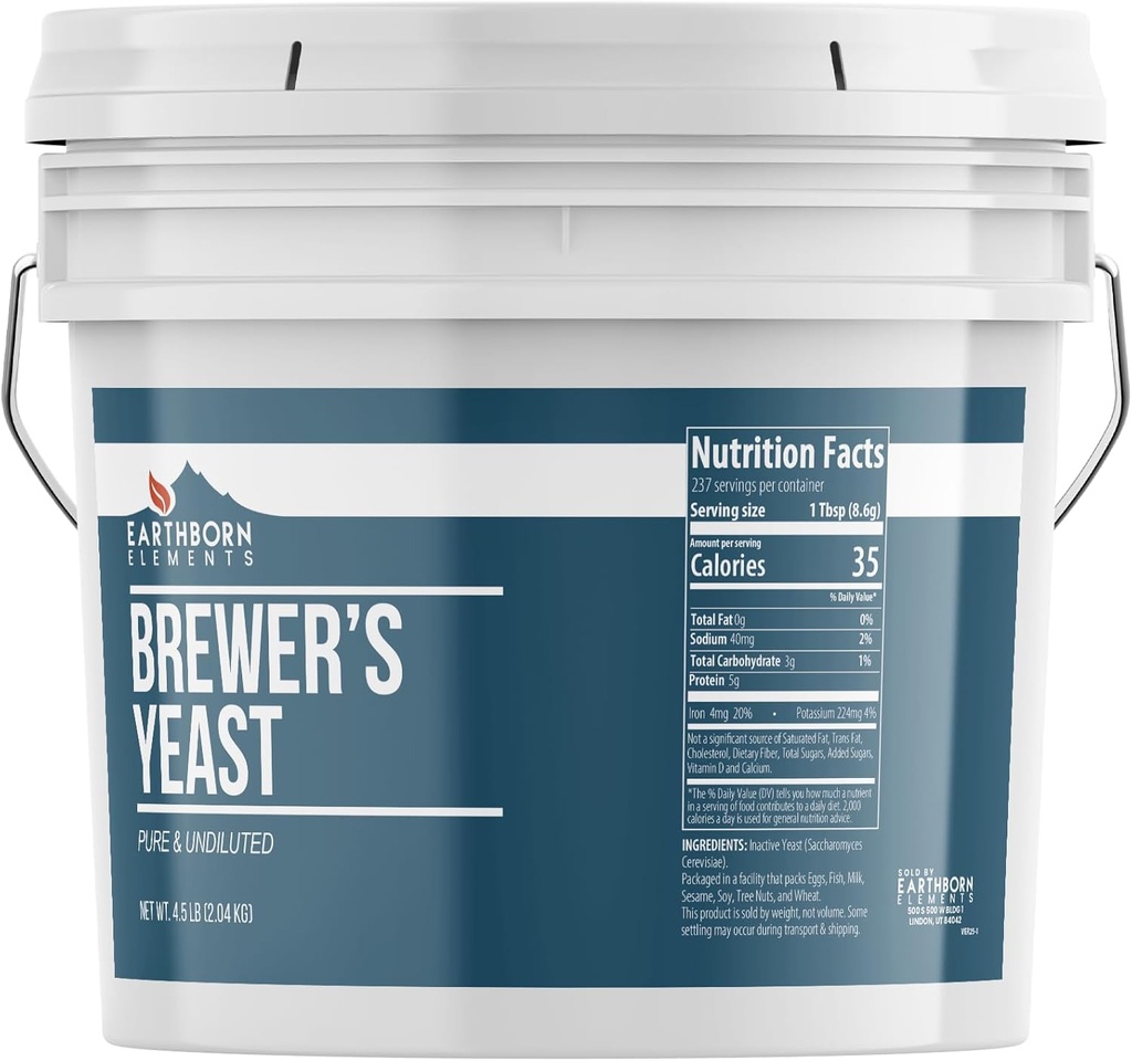 Earthborn Elements Brewer's Yeast 1 Gallon Arms, Pure & Undiled, Inactive Yeast