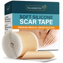 NUVADERMIS Silicone Scar Sheets for Surgical Scars - 120" x 1.5" Roll - Medical Grade Silicone Scar Tape and Face Tape for Wrinkles, Keloid Scars, and Hypertrophic Scars - Reusable - 1 Pack