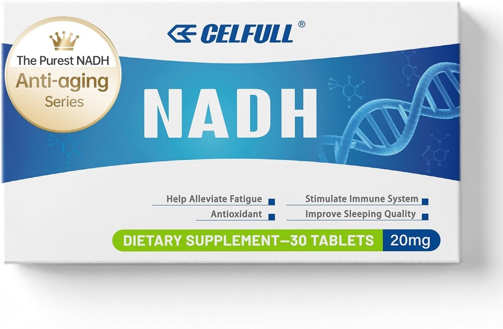 CELFULL NADH Supplement 40 mg Enchance NAD+ Immune Support Anti-Aging Cell Rejenerasyon Energy & Kronik Fatigue Supplements