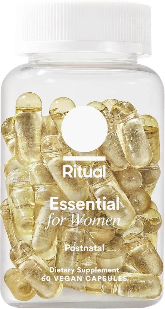 Ritual Essential for Women Postnatal Multivitamin - Postpartum Vitamin - Omega-3 DHA & Choline for Lactation Support, A, C, D3 & Çinko for Immune Function Support*, B12, Iodine, Biotin, 30 Day