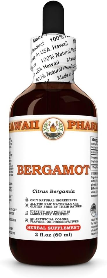 Bergamot Extract, Lipid Balance için Tincture, Supports Cognitive Clarity, Eases Joint Discomfort, Natural Wellness - 2 fl.oz