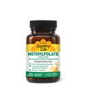 Country Life Mefolate Chewable Tabletler - Metabolically Active Folate - Great Tasting Orange Flavor - Gluten-Free - Smooth Melts - Vegan B12 - Kadın Vitaminleri - Daily Supplement - 60 Tabletler