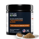Four Leaf Rover Seven Shrooms - Köpekler için Organik Mushroom Supplement - Veterinarian Formulated Whole Mushroom Extract