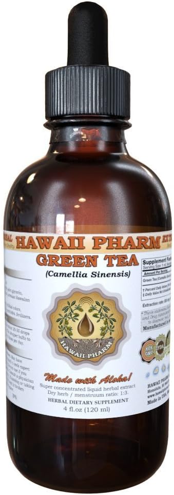HawaiiPharm Green Tea Liquid Extract, Green Tea (Camellia Sinensis) Leaf Toz Tincture Supplement 2 ozz