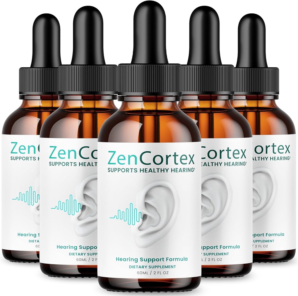 (5 Pack) Zencortex για Εμβοές Relief - Επίσημη Formula - Zencortex σταγόνες για τα αυτιά, Zen Cortex 24 εμβοές σταγόνες υγρό συμπλήρωμα Κριτικές, Zen Cortex ακουστική υποστήριξη Formula, Zencortex στοματικό (10oz)