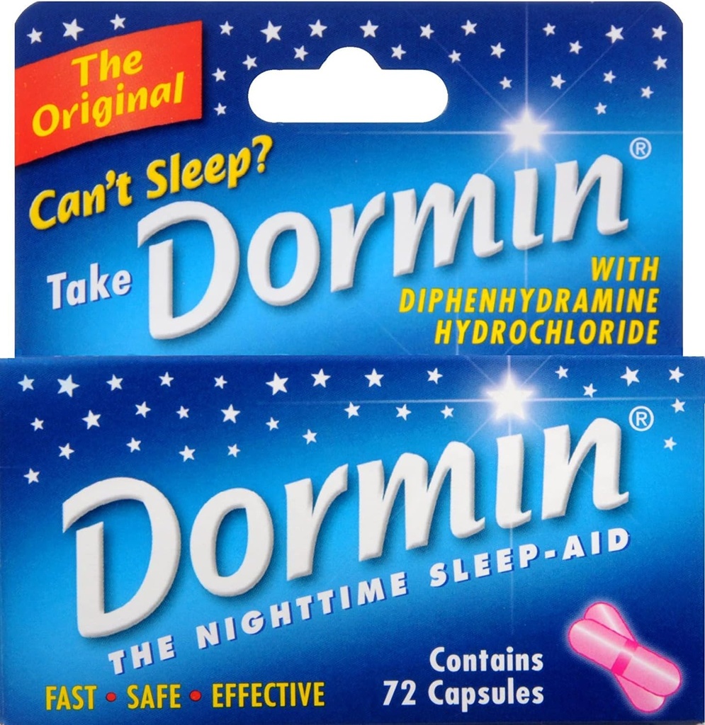 Dormin Nighttime Sleep-Aid - 72 Capsules, 6 Paket