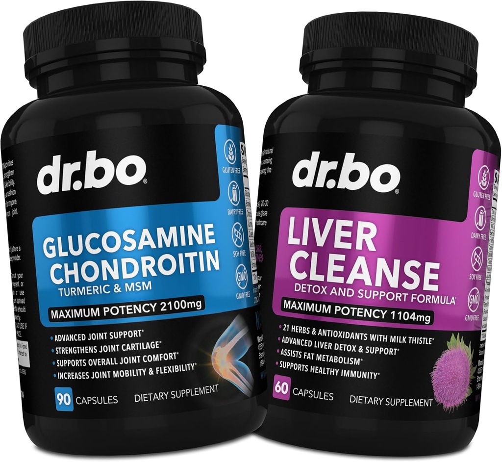 Glucosamine Chondroitin MSM Turmeric & Liver Cleanse Detox - Ortak Sağlık Supplement Diz Bone Joints, Liver Cleanse Detox Desteği - Ortak Destek Pills Glucosamine Sulfate Capsules Ortakları Tamamlar