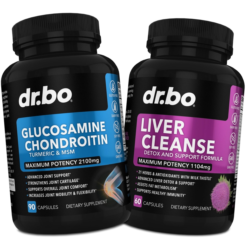 Glucosamine Chondroitin MSM Turmeric & Liver Cleanse Detox - Ortak Sağlık Supplement Diz Bone Joints, Liver Cleanse Detox Desteği - Ortak Destek Pills Glucosamine Sulfate Capsules Ortakları Tamamlar