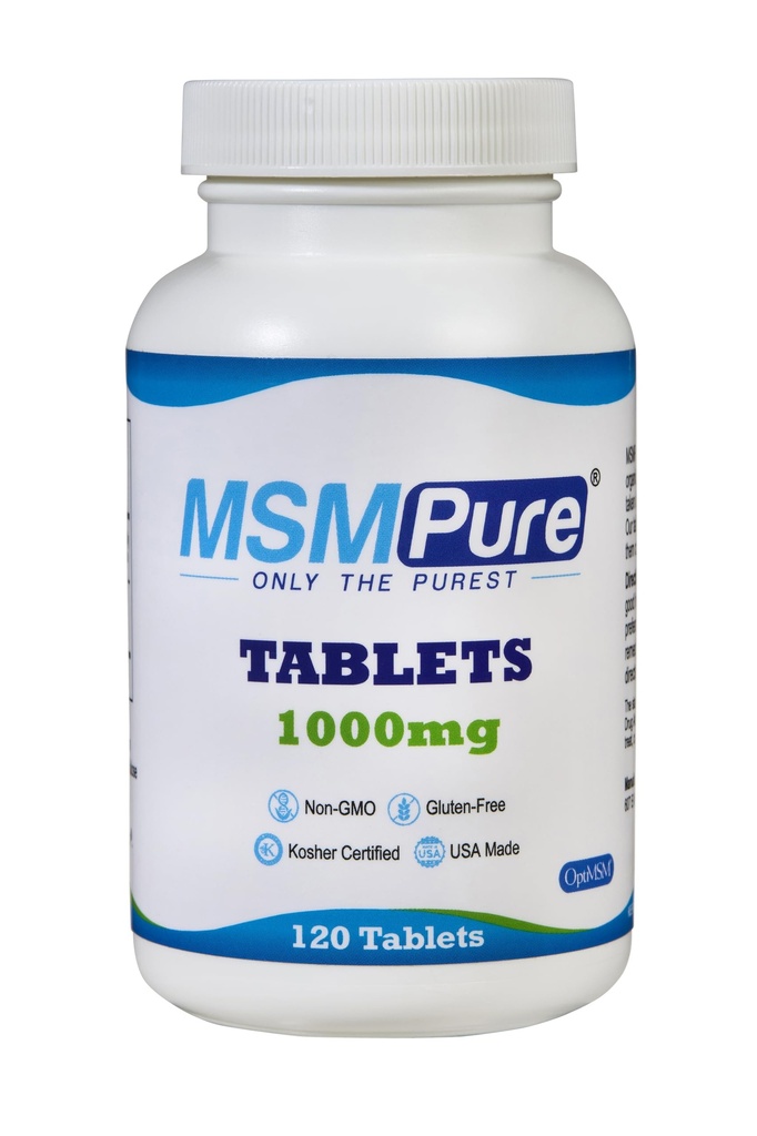 KALA HEALTH MSMPure MSM Tablets – 1,000 mg US-Made MSM per Tablet for Joint Health, Skin Appearance, Hair & Nail Support – Coated for Easy Swallowing, Tasteless – 120 Count
