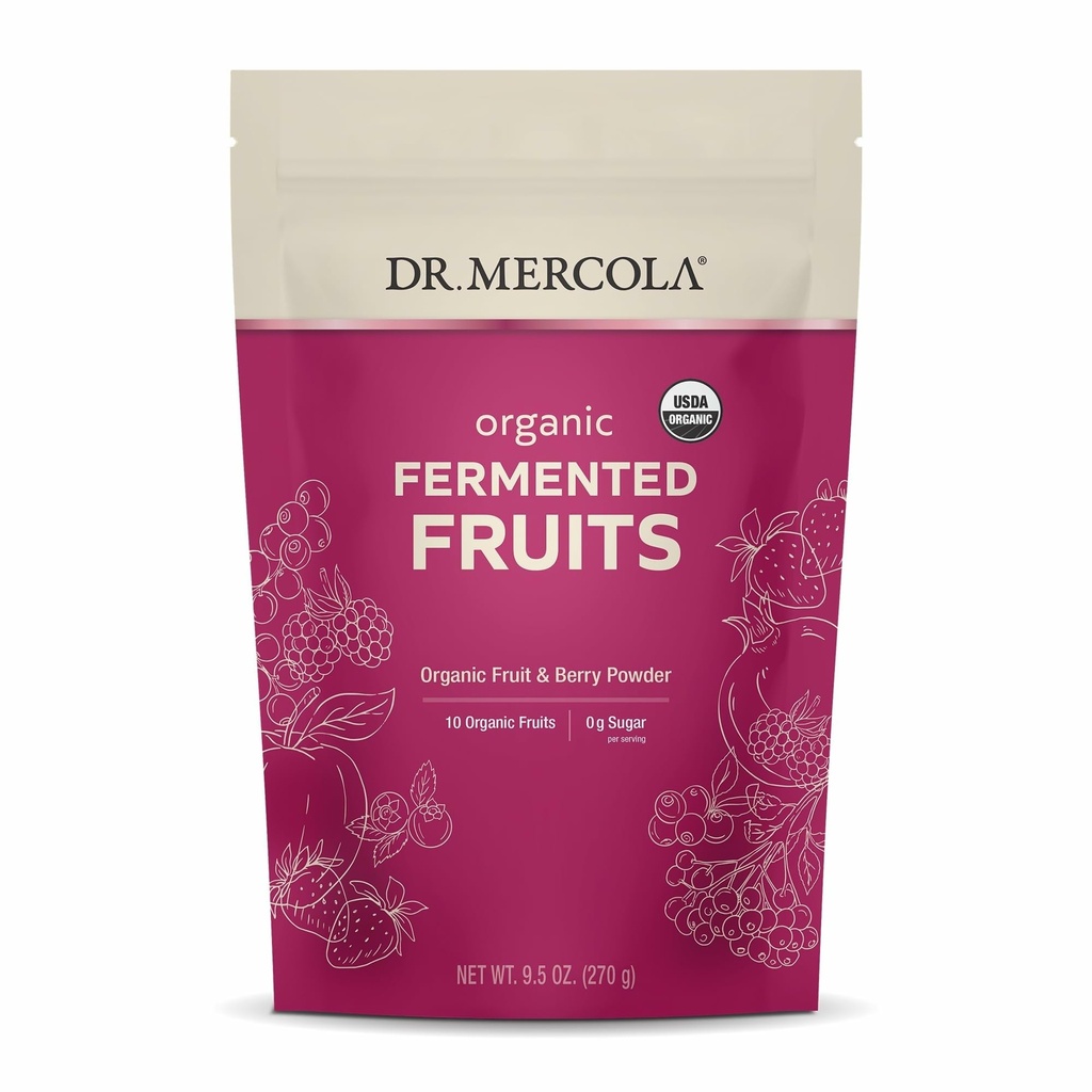 Δρ. Mercola, Βιολογικά Ζυμωμένα Φρούτα, 9,5 oz (270 g), 90 Υπηρεσίες, Πιστοποιημένα Βιολογικά, Μη ΓΤΟ, Χωρίς Σόγια, Χωρίς Γλουτένη, USDA Οργανικά