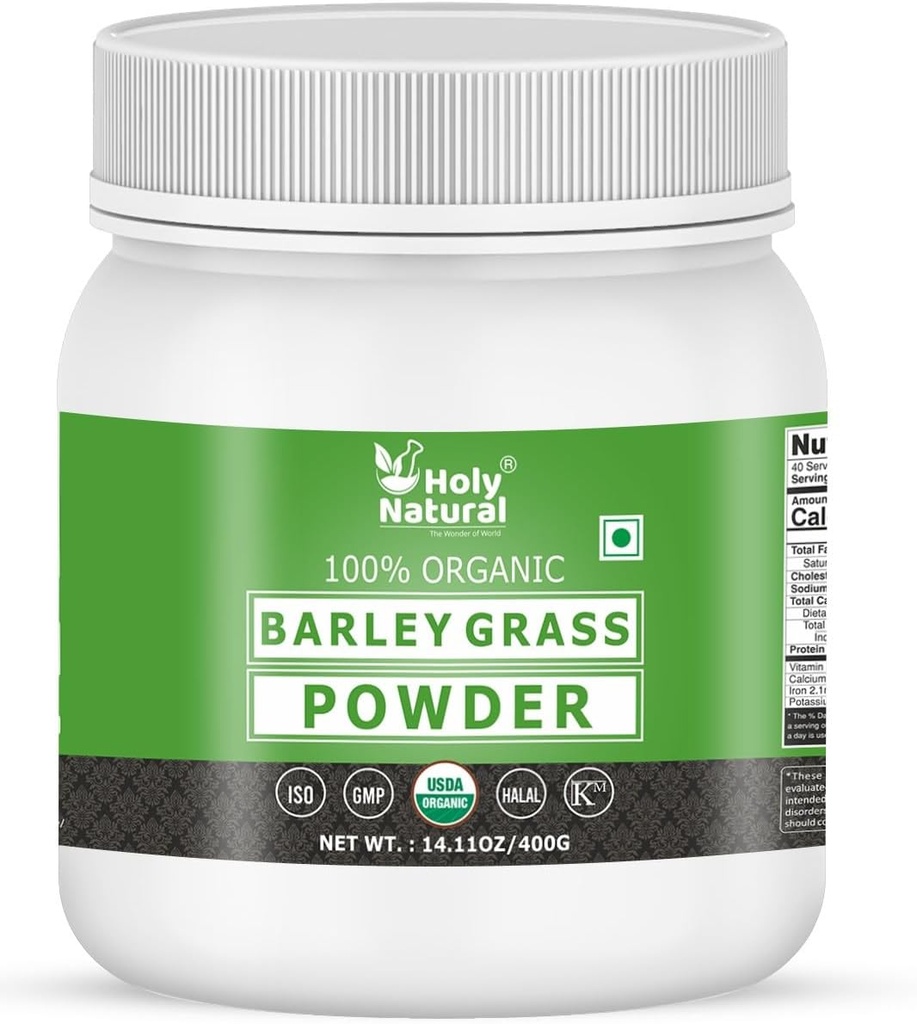 Organik Barley Grass Toz -14.11 oz/400 gm, Pure & Natural I Nutritionally I Mix into Smoothie or Juice I Raw, Greenish Like Leaves, No Preservative,Non GMO