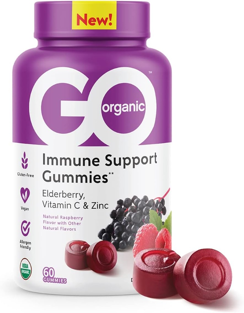 GO ORGANIC Dietary Immune Support Supplement Gummies 