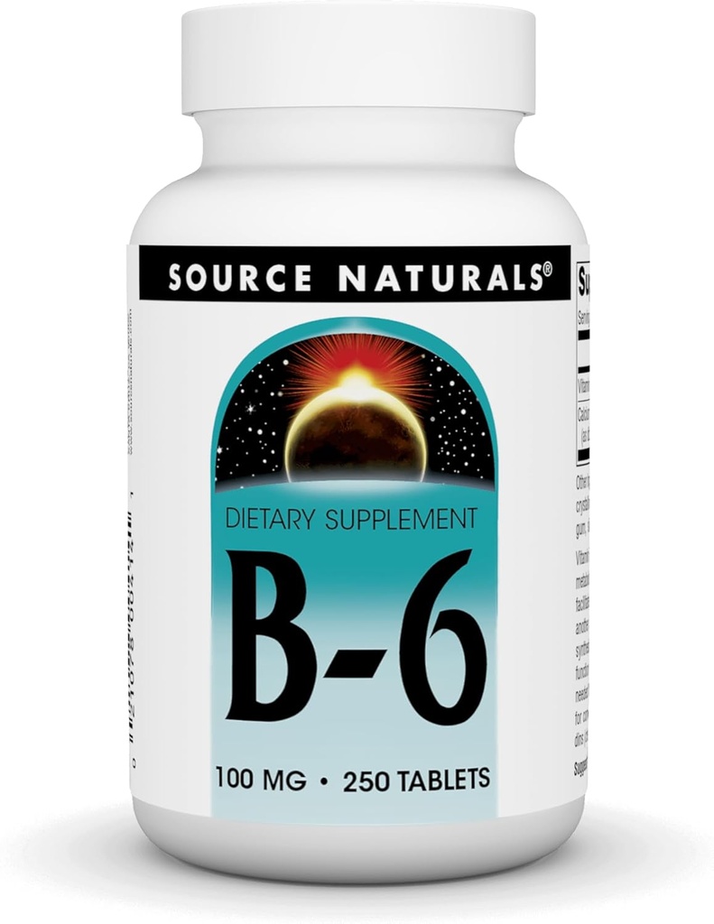 Source Naturals Vitamin B-6, 100 mg Immune System Support - 250 Tablet