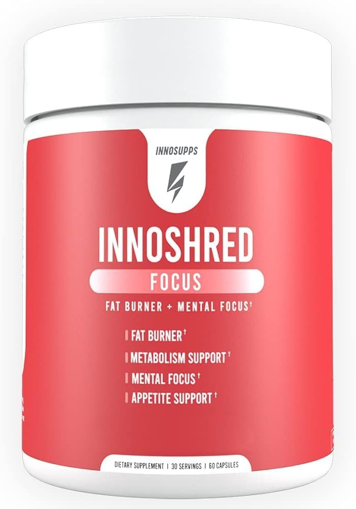 Inno Shred Focus Day Fat Time Burner, 100mg Capsimax, Grains of Paradise, Organic Caffeine, Green Tea Extract, Appetite Suppressant, Υποστήριξη απώλειας βάρους, 60 κάψουλες λαχανικών (60 κάψουλες, με εστίαση)